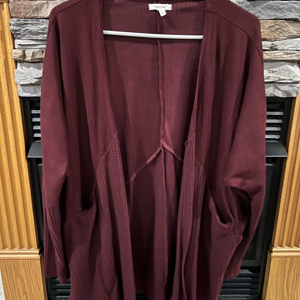 Women's Burgundy Cardigan Sweater